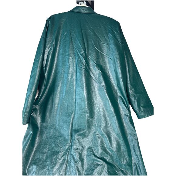 Vintage Thermo JAC TJ Light weight Trench Long Green Jacket Size 14 - Picture 8 of 13